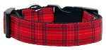 Plaid Nylon Collar Red Large