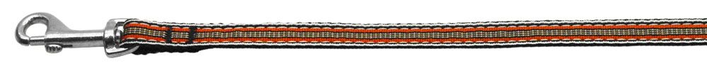 Preppy Stripes Nylon Ribbon Collars Orange/Khaki 3/8 wide 6Ft Lsh