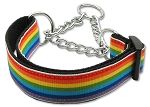 Rainbow Striped Nylon Collars Martingale Rainbow Stripes Large