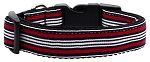 Preppy Stripes Nylon Ribbon Collars Red/White Large