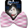 Baby Pink Plaid Pet Bow Tie Collar Accessory with Velcro