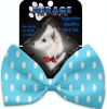 Aqua Polka Dots Pet Bow Tie Collar Accessory with Velcro