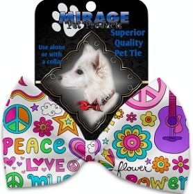 Hippy Love Pet Bow Tie Collar Accessory with Velcro