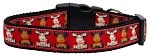 Reindeer Nylon Ribbon Dog Collar XL