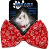 Red Western Pet Bow Tie Collar Accessory with Velcro