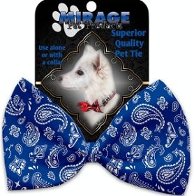 Blue Western Pet Bow Tie Collar Accessory with Velcro