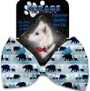 Winter Bear Tracks Pet Bow Tie Collar Accessory with Velcro