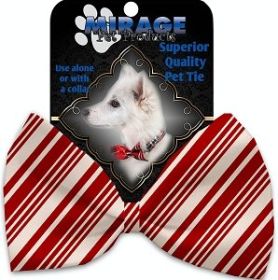 Classic Candy Cane Stripes Pet Bow Tie Collar Accessory with Velcro