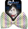 Mardi Gras Polka Dots Pet Bow Tie Collar Accessory with Velcro