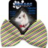 Mardi Gras Stripes Pet Bow Tie Collar Accessory with Velcro