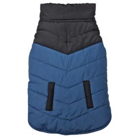 Fashion Pet Reversible Color Block Puffer Dog Jacket Blue (Option: XLarge)