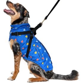 Fashion Pet Puffy Heart Harness Coat Blue (Option: Small)