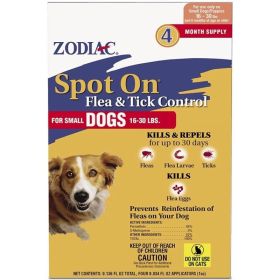 Zodiac Spot on Flea & Tick Controller for Dogs (Option: Small Dogs 1630 lbs (4 Pack))