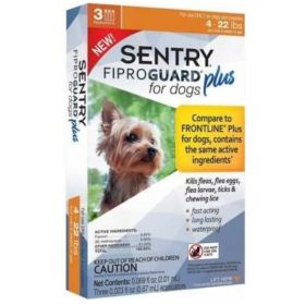 Sentry Fiproguard Plus IGR for Dogs & Puppies (Option: Small  3 Applications  (Dogs 6.522 lbs))