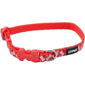 Li'L Pals Reflective Collar (Option: Red with Bones 812"L x 3/8"W)