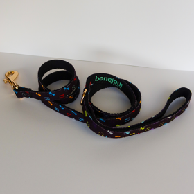 Bonejour - Standard Leash (Color: Black Multi, size: Standard)